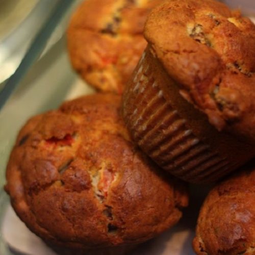 recette muffin au chorizo et poivron rouge