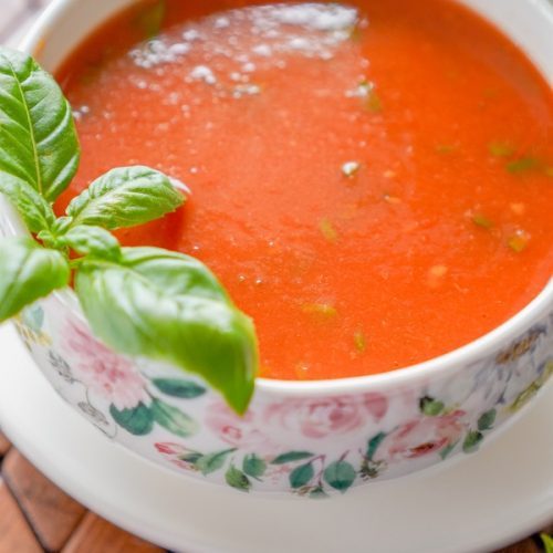 soupe de romate orzo basilic